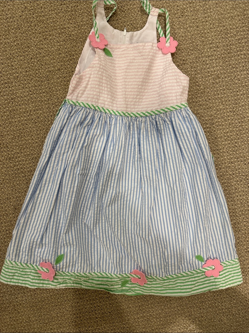 Florence Eiseman Pink, Blue & Green Stripe Sundress